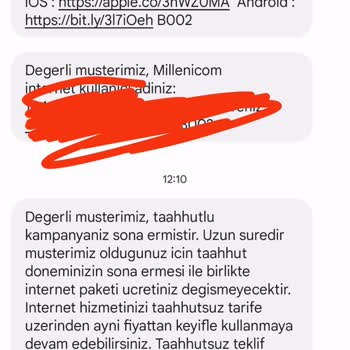 Millenicom Aynı Ücretle Devam Eden Sözleşmemim Fiyatını Yükselttiler