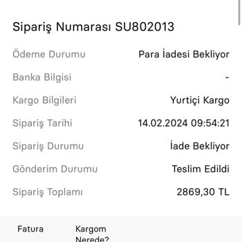 Sneaks Up İade Yapılmıyor Çözüm Bekliyorum