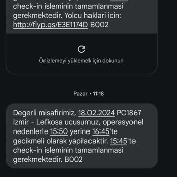 18.02.2023 Pegasus İzmir-Ercan Rötar