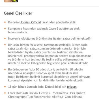 Trendyol Homies Saat Ürünü Garantiye Gönderdiğimde Tamir Dahi Etmeden Gönderdi