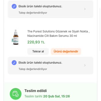 Hepsiburada The Purest Solutions Eksik Ürün Şikayeti