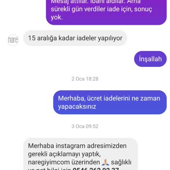 Falsche Produkte, ausstehende Rückerstattung von Nare Giyim