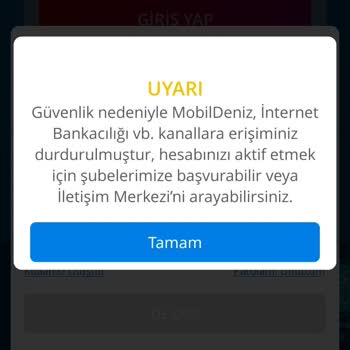 Denizbank Mobil Bankacılığı Giriş Yapamıyorum