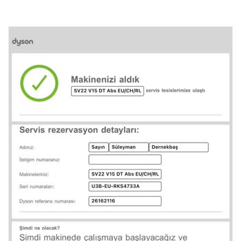 Dyson V15 LCD Ekran Arızası