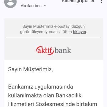 Aktif Bank Atif Bank Hesabım Olmadığı Halde Mail Alıyorum