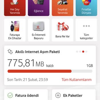 Vodafone İnternet Aşım Bedeli