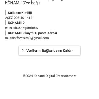 Konami Id Hesabı Çalındı
