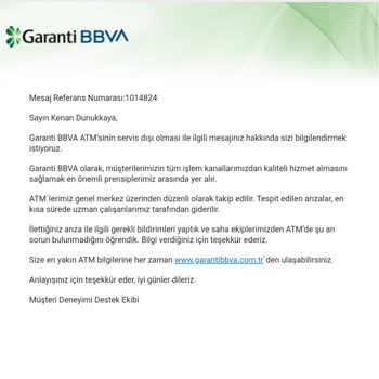 Garanti BBVA Kaman Çalışmayan Garanti ATM Si