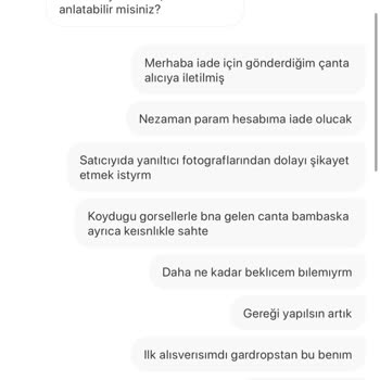 Gardrops Sahte Ve Çürük Çanta İadesinden Komisyon Kesiyor.