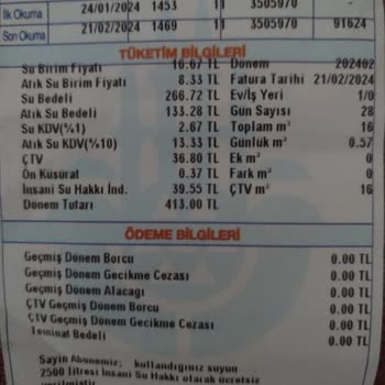 İSKİ Yüksek Gelen Fatura Bedeli