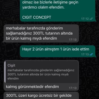 Cigit Kids İade Ettiğim Üründen Kargo Ücreti Kesilip Gönderildi