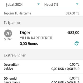 Garanti Bankası Kart Aidat