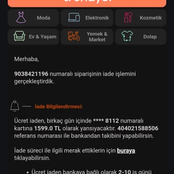 Akbank İade Ettiğim Ürünün Parasını Geri Hesabıma Yatırmıyor.