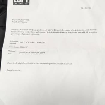 Loft Kendi Hatasını Müşteriye Yansıtması Müşteri Kullanım Hatası