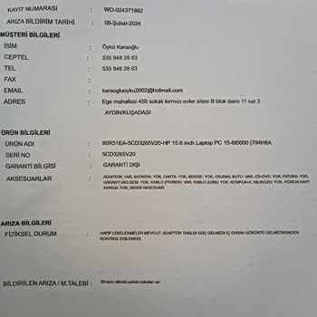 HP Garanti Gerçekleşmedi. Ekstra Ücret Alındı.