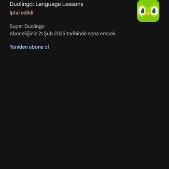 Duolingo Aboneliğimi İptal Ettim Para İadesini Talep Ediyorum.