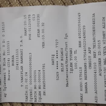 BURULAŞ Pos Cihazı Hata Verdi.