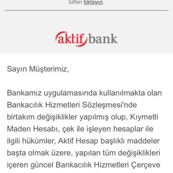 Aktif Bank'la Çalışmam Yoktur