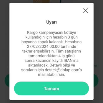 Dolap'ta Haksız Yere Hesabın Kapatılması