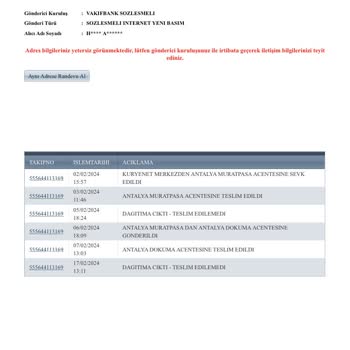 Kuryenet Antalya Dokuma Acentesi VakıfBank Kart Teslimatı