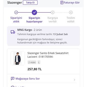 Slazenger Haftalardır Kargoya Verilmeyen Ürünler