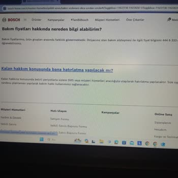 Bosch Kurutma Makinesi Bakım Hizmeti İçeriği