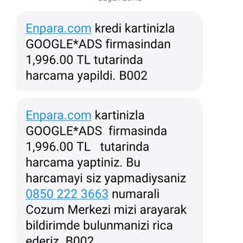Google AdSense Kredi Kartından Onayım Dışında Para Çekti.