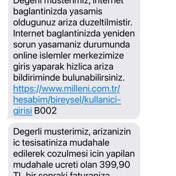 Millenicom İnternet Bağlantı Sorunları Ve Haksız Ücret Talebi