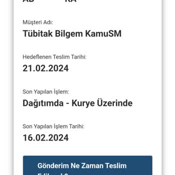 AGT Kurye (aynigunteslim.com) 8 Gün Geçmesine Rağmen E-İmza Tokenim Teslim Edilmedi