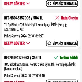 KFC Türkiye Para İadesi Sorunu