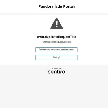 Pandora Mücevher Pandora İade Problemi