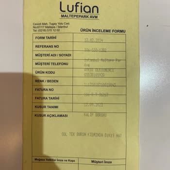 Lufian'dan Aldığım Ayakkabıda Defo