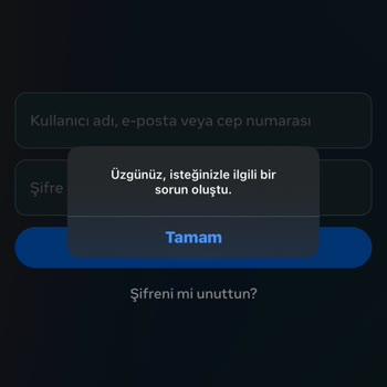 Instagram Uygulama Girişinde Hata Problemi