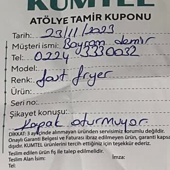 Kumtel Airfryer 3 Aydır Serviste Bekliyor!