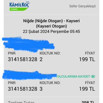 Kamil Koç Niğde Seferi Yok Ama Bilet Satıyor