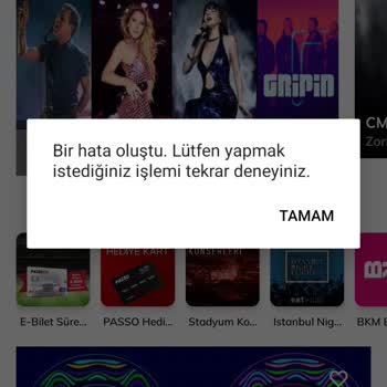 Passolig Uygulamasına Girerken Hata