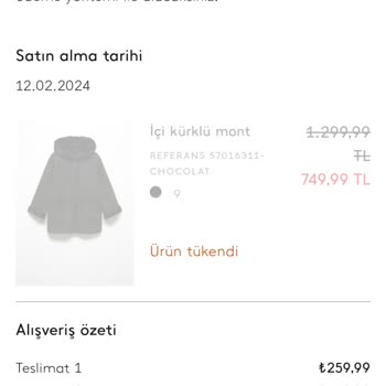 Mango Bilgim Ve İsteğim Olmadan Siparişimi İptal Etti