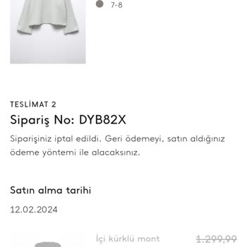 Mango Bilgim Ve İsteğim Olmadan Siparişimi İptal Etti