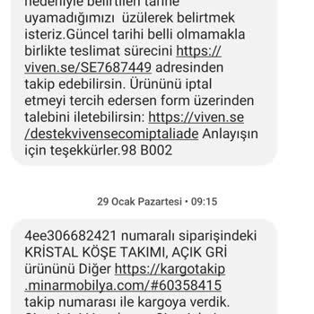 Vivense Yaklaşık 3 Aydır Gelmeyen Koltuk