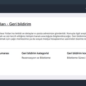 Türk Hava Yolları Sorun Çözmeme Faciası