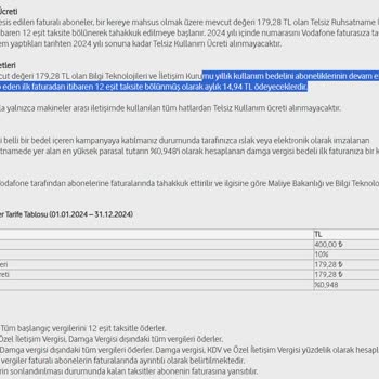 Vodafone 5. Ayda Sözleşmenin Güncellenmesi