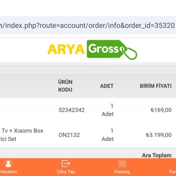 Arya Gross Market Ürünleri Teslim Etmiyor
