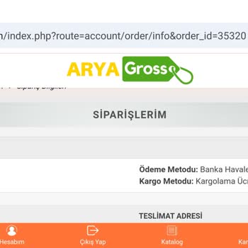 Arya Gross Market Ürünleri Teslim Etmiyor