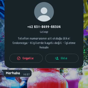 WhatsApp +62 Kodlu Numaradan Gelen WhatsApp Mesajı