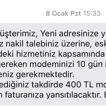 Vodafone Net Modem Bedeli İadesi