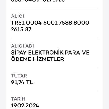Sipay Ödeme Yapmama Rağmen Hizmet Alamıyorum