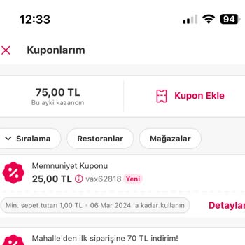 Yemek Sepeti Eksik Sipariş