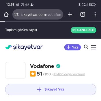Vodafone Şebeke Problem Yaşıyorum.