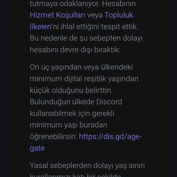 Discord.com Yaş Sorunu