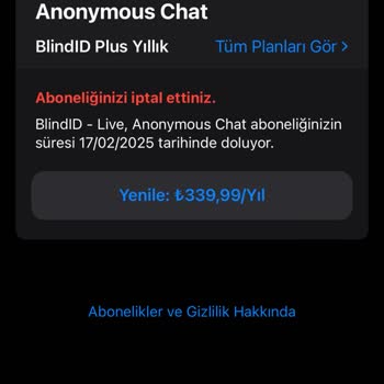 BlindID Blind Plus Hesabımın Abonelik Ücretini Ödediğim Halde Yenilenmedi